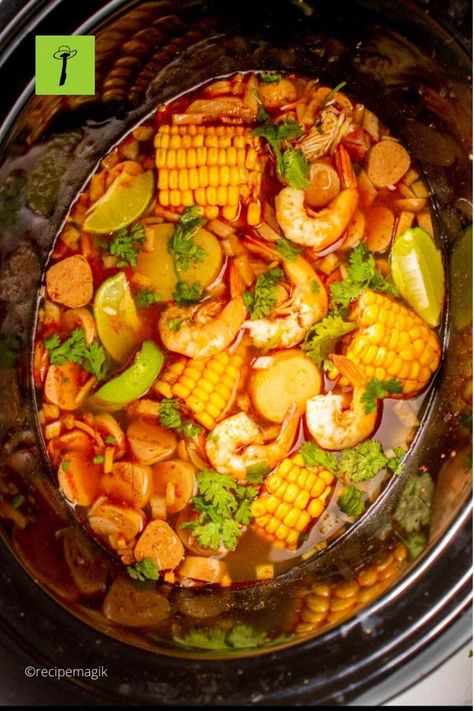 SHRIMP BOIL IN CROCKPOT Crockpot Recipes Shrimp, Crockpot Shrimp Boil, Meals For Summer, Shrimp Boil Recipe, Seafood Boil Recipes, Slow Cooker Meals, Slow Cooker Lasagna, Easy Crockpot Dinners, Boiled Food