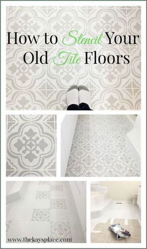 Learn how to stencil your floors like a pro. It is much easier than you think! #floordecor #homedecor #stencil Mold In Bathroom, Painting Tile Floors, Tile Stencil, Stenciled Floor, Porch Flooring, Tile Floors, Kitchen Floor Tile, Kitchen Decorating, Bathroom Floor Tiles