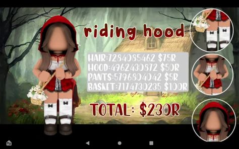 Roblox Halloween Outfit Codes, Roblox Halloween, Halloween Pjs, Hoodie Roblox, Pelo Cafe, Preppy Decal, School Decal, Red Riding Hood Costume, Roblox Clothes