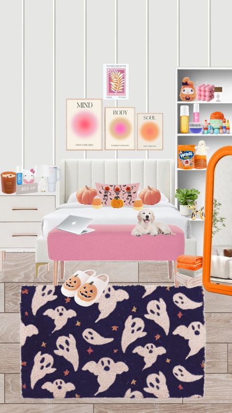 #halloween 👻 #bedroom #preppy #cute #fyp Bedroom Preppy, Halloween Bedroom, Bedroom, Halloween