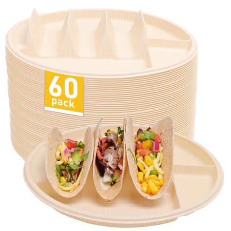 PRICES MAY VARY. 【Big Plate for Big Tortillas】The size of each taco plate is 10.5 x 10.5 x 2 in. LUVCOSY taco plates can allow you to place 6 to 8 inches big taco shells! It even leaves 2 compartments for dipping sauces or any other appetizers, like guacamole, salsa, cheese, chips, rice, and beans. 【Biodegradable & Sturdy】These taco holders are made from cornstarch, which can be degraded naturally in the soil. They are waterproof, oil-resistant, sturdy enough, and will not collapse or break. 【No Boho Llama, Taco Holder, Taco Holders, Llama Llama, Taco Party, Taco Bar, Taco Stuffed Shells, Taco Night, Diy Holder