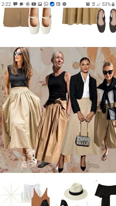 Khaki Skirt Outfit, Khaki Skirt Outfits, Business Casual Fall, Colour Pallets, Khaki Skirt, Outfit 90s, Skirt Outfit, Fall Fashion Trends, Color Pallets