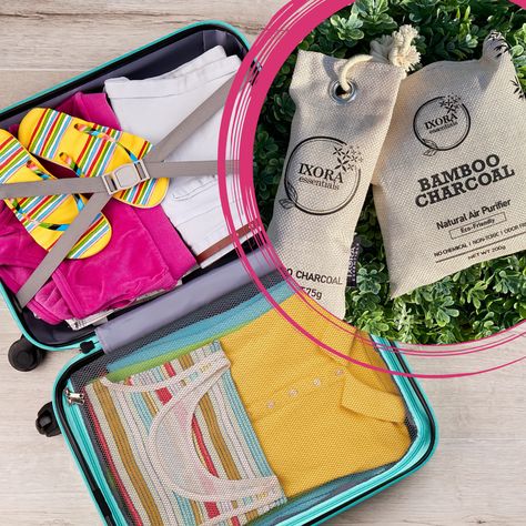 Are you traveling for this holiday? What if you could have a fresh, new feeling for your travel day? What if you didn't have to worry about smelly or dirty clothes? Toss one of these Activated Bamboo Charcoal Air Freshener Bags into your suitcase to refresh your luggage. You can now find them on Amazon. ���🌎🌳🌿 Natural Odor Eliminator | Non-Toxic | Eco-Friendly https://www.ixoraessentials.com/shop Natural Air Purifier, Air Purifying, Odor Eliminator, Bamboo Charcoal, Air Purifier, Air Freshener, Social Media Design, What If, Eco Friendly