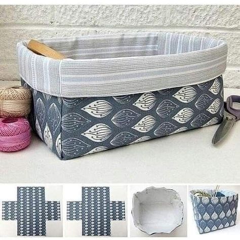 Storage Bins Diy, Fabric Basket Tutorial, Square Fabric, Ornaments Homemade, Fabric Storage Boxes, Folded Fabric Ornaments, Folded Fabric, Diy Bebe, Quilted Christmas Ornaments