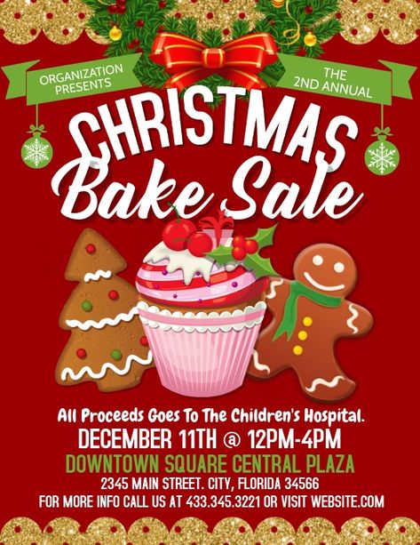 Christmas Bake Sale Poster, Cake Sale Ideas, Bake Sale Poster Ideas, Holiday Bake Sale, Christmas Bake Sale, Bakesale Ideas, Bake Sale Sign, Bake Sale Poster, Fundraiser Bake Sale