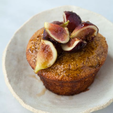 Honey and Fig Cornbread Muffins | Food & Wine Fig Syrup, Cornbread Muffins Recipe, Roast Fish, Roasted Fingerling Potatoes, Almond Bread, Slow Cooker Stew, Cornbread Muffins, Raspberry Tarts, Fig Recipes