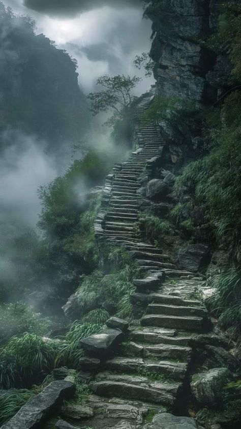 Mountain Path, Artistic Landscape, Fantasy Scenery, Skull Rock, Dark Forest Aesthetic, 2160x3840 Wallpaper, Fantasy Forest, Fantasy Places, Beautiful Locations Nature