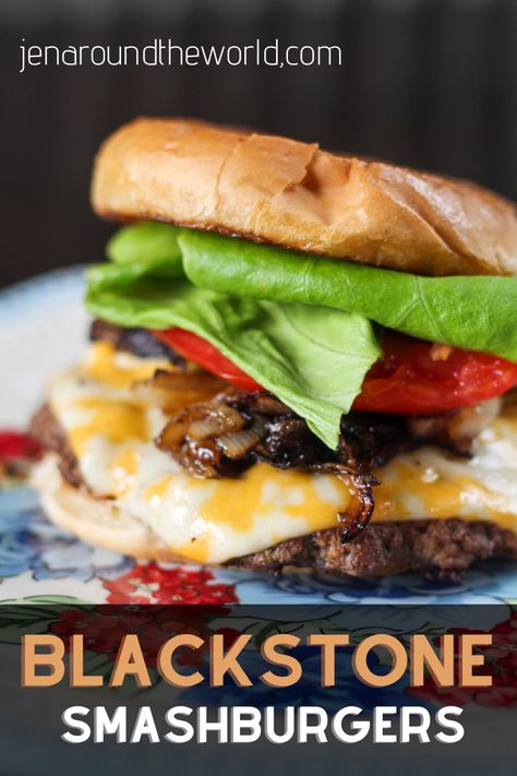 Cheeseburger Recipes Homemade, Outdoor Griddle Recipes, Homemade Burger Recipe, Griddle Cooking Recipes, Outdoor Griddle, Easy Burger Recipe, Blackstone Recipes, Blackstone Grill, Cooking Stone