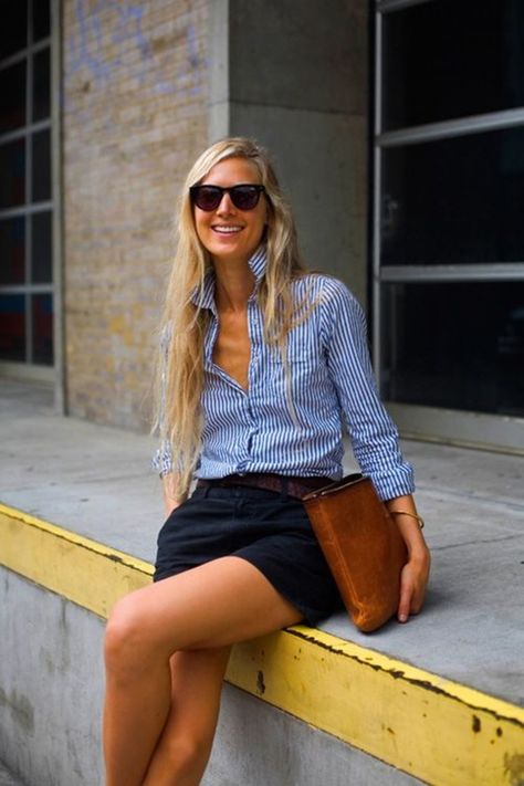 Conservative Fashion, Outfit Trends, Preppy Outfit, Style Crush, Mode Inspo, Tomboy Fashion, Fashion Mode, Preppy Outfits, Blue Shirt