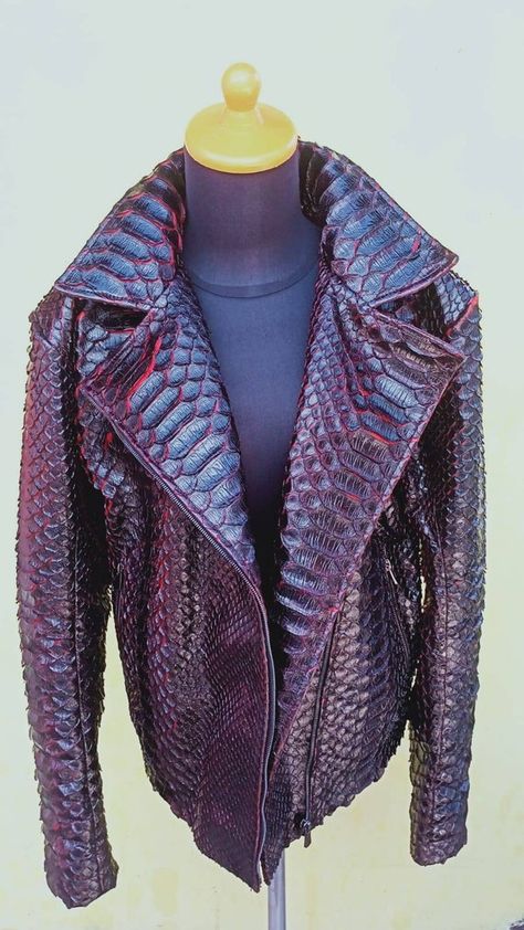 Check out this item in my Etsy shop https://www.etsy.com/listing/1101400842/black-dragon-python-snakeskin-leather Biker Style Men, Snake Jacket, Vintage Biker Style, Luxury Crocodile Pattern Leather Jacket, Snake Denim Jacket, Leather Jacket Women Purple, Python Leather Jacket, Black Biker Jacket, Vintage Biker