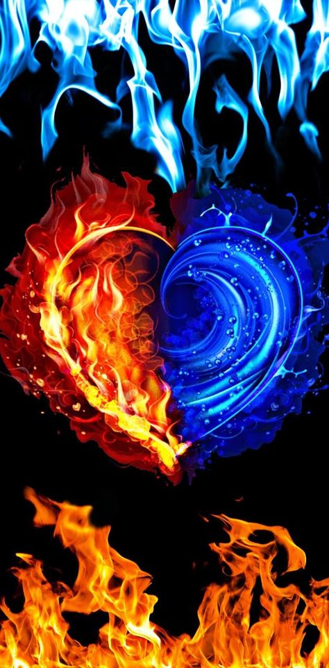 Fire And Ice Wallpaper, Trippy Iphone Wallpaper, Cool Galaxy Wallpapers, Yin Yang Art, Galaxies Wallpaper, Dont Touch My Phone Wallpaper, Fire And Water, Scary Wallpaper, Wallpaper Earth