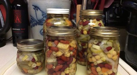 Canning Pickled Three Bean Salad - Is it better homemade? - SBCanning.com - homemade canning recipes Three Bean Salad Recipe, 3 Bean Salad, Bean Salad Recipe, How To Make Pickles, Three Bean Salad, Bean Recipe, Bean Salad Recipes, Lima Beans, Red Kidney Bean