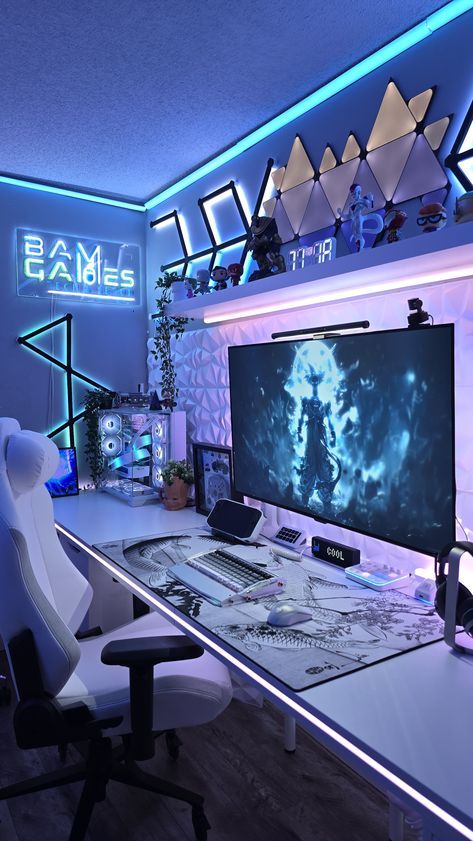 Hi Friends Some Surprise able Thing is waiting for you click on the given below link Setups Gaming, Xbox Room, Gaming Computer Room, Tv Set Up, Room Gaming, Small Game Rooms, Gaming Desk Setup, Setup Gamer, Computer Gaming Room