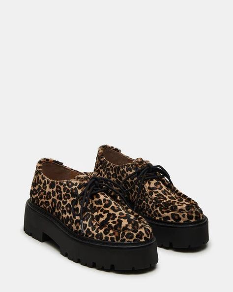 RIKKI Leopard Platform Loafer | Women's Loafers – Steve Madden Animal Print Sneakers, 2024 Wardrobe, Loafers Outfit, Funky Shoes, Platform Loafers, Wardrobe Inspiration, All About Shoes, Style Aesthetic, Women's Loafers