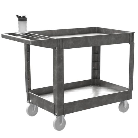 PRICES MAY VARY. High Quality Materials: This utility cart is made of industrial-strength polypropylene that resists chipping or denting. Rust, water and corrosion resistant properties allow it to be used indoors or outdoors. Easy Maneuver & Locking Brakes: With 4” full swivel casters and an ergonomic handle, your cart can move wherever you move even in confined spaces! The 2 locking wheels ensure your service cart stays securely in place. Perfect Size and Storage Weight: This heavy duty utility Mobile Cart, Rolling Utility Cart, Steel Shelving, Deep Shelves, Warehouse Storage, Utility Cart, Island With Seating, Utility Hooks, Swivel Wheels