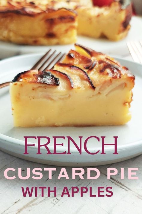 French Custard, Custard Cake Recipes, Custard Pie Recipe, Custard Tarts, Winter Baking, Sweet Pies, Custard Desserts, Adobe Express, Apple Dessert