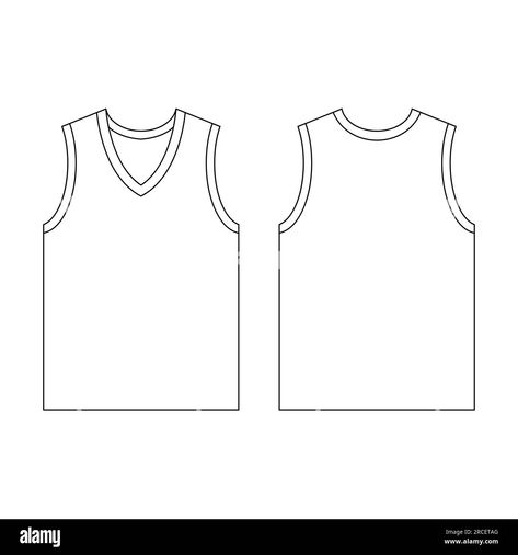 Download this stock vector: Template jersey basketball v-neck vector illustration flat design outline template clothing collection - 2RCETAG from Alamy's library of millions of high resolution stock photos, illustrations and vectors. Jersey Outline, Template Jersey, Basketball Collection, Basketball Shirt Designs, Typo Logo Design, Design Outline, Outline Template, Jersey Basketball, Baggy Tops