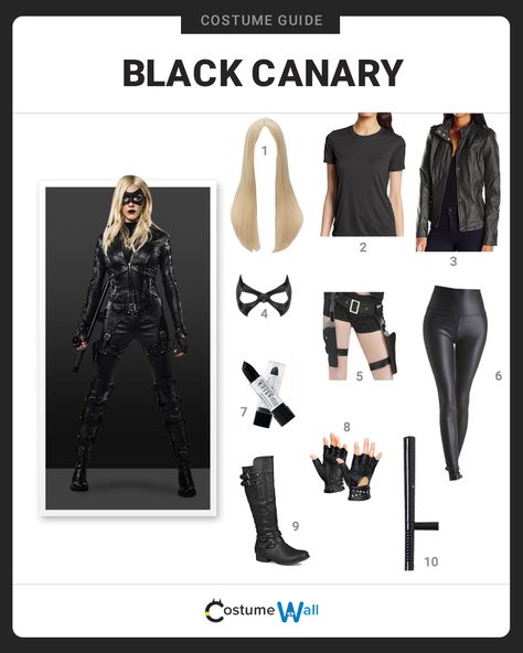 Get in costume as Black Canary, also known as Laurel Lance who turned to crime fighting in the CW series Arrow. Black Canary Costume, Arrow Costume, Carnaval Dress, Comic Con Costumes, Costume Guide, Movie Inspired Outfits, Superhero Cosplay, Diy Costume, Fandom Outfits