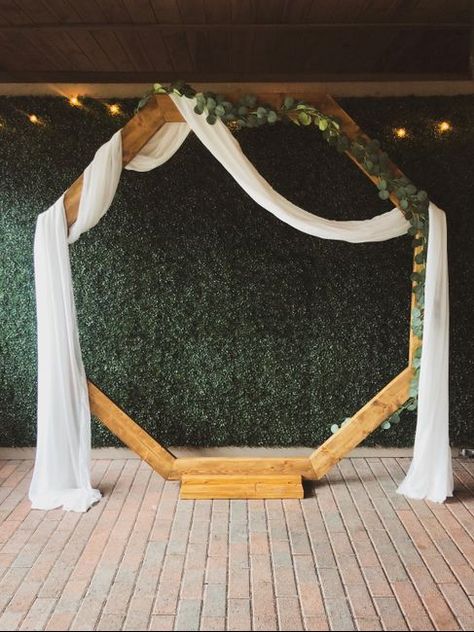 Wedding Arbor Decorations, Hexagon Decor, Bougainvillea Wedding, Arches Wedding, Wooden Wedding Arches, Wedding Arches Outdoors, Arbor Decor, Wedding Arbors, Hexagon Wedding