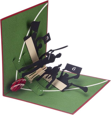 Cricket Birthday Cards, 3d Birthday Card, Cricket Stadium, Father's Day Greetings, Father's Day Greeting Cards, Shaped Cards, Clear Stickers, Pop Up Cards, Handmade Birthday Cards