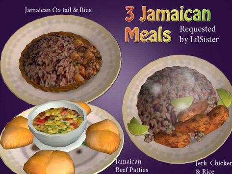 Jamaican Meals, Jerk Chicken Rice, Jerk Chicken And Rice, Ox Tail, Jamaican Oxtail, Jamaican Rice, Jamaican Beef Patties, Jamaican Restaurant, Lobster Thermidor