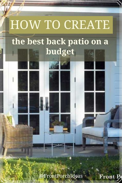 This post will give you the top tips to create a stunning back patio on a budget! Our list of back patio ideas on a budget, give you everything you need to know to update your back patio for summer. Outdoor Rugs Porch, Porch Projects, Patio On A Budget, Wicker Porch Furniture, Back Patio Ideas, Patio Ideas On A Budget, Colorful Cushions, White Wicker Furniture, Custom Porch