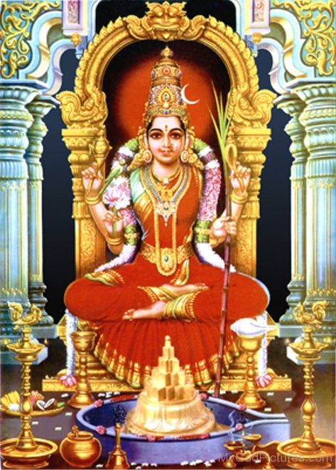 Kamakshi Goddess Picture-ty209 Kamakshi Devi, Lalita Devi, Hindu Goddesses, God Photos, Aadi Shakti, Durga Images, Indian God, Lakshmi Images, Lord Wallpapers