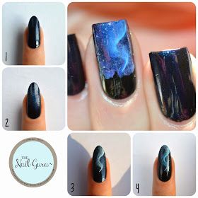 Northern Lights Nails, Lights Nails, Galaxy Nail, Galaxy Nail Art, Nails Tutorial, Nail Techniques, Light Nails, Galaxy Nails, Art How