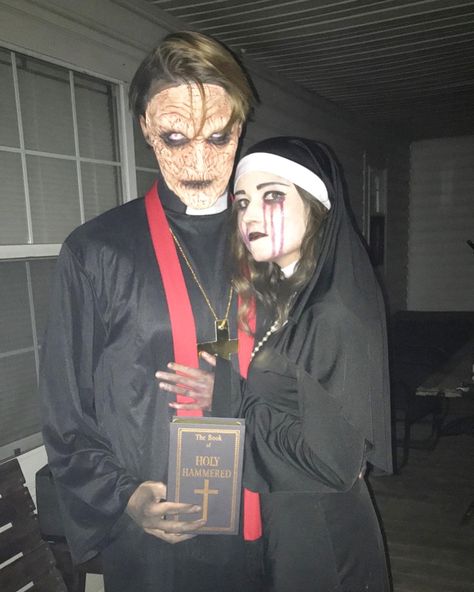 Nun And Priest Costume, Priest Halloween Costume, Priest Halloween, Scary Nun, Priest Costume, Halloween Costume, Halloween Costumes, Holidays, Paint