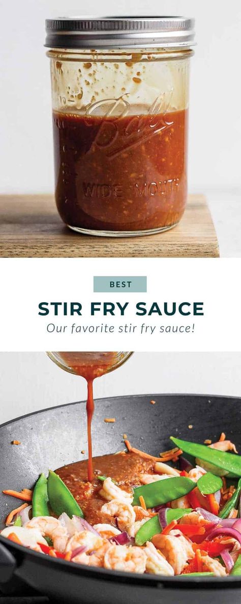 This easy stir fry sauce is our go-to for all things stir fry! Only 9 ingredients, and comes together in seconds. Bookmark this stir fry sauce to always have on hand. Fried Fish Sauce, Healthy Stir Fry Sauce, Easy Stir Fry Sauce, Stir Fry Fish, Asian Stir Fry Sauce, Stir Fry Sauce Easy, Stir Fry Shrimp Recipes, Stir Fry Sauce Recipe, Recipes With Fish Sauce