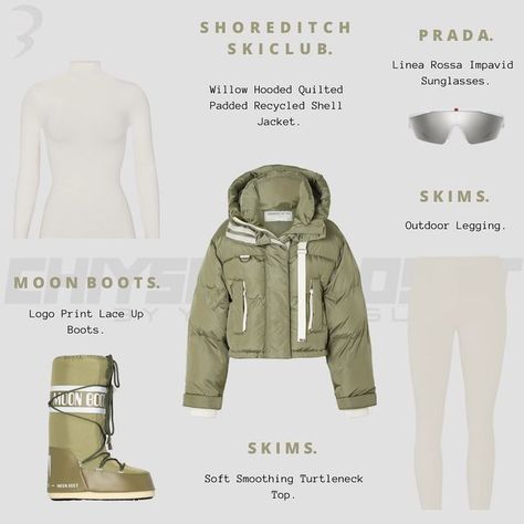 Prada Ski Boots Outfit, Green Winter Outfits, Alps Christmas, Snow Trip Outfit, Ski Resort Outfit, Moon Boots Outfit, Bestie Pictures, Ski Fit, Snow Fits