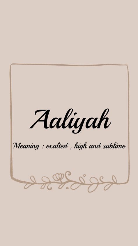 Aisha Name Meaning, Aaliyah Name Meaning, Girl Name With Meaning, Baby Gurl Names, Bible Baby Names, Name With Meaning, Meaningful Baby Names, Baby Name Tattoos