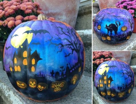 25 Awesome Painted Pumpkin Ideas for Halloween and Beyond! Pumpkin Drawing, Disney Pumpkin, Pumpkin Painting Ideas, Halloween Pumpkins Painted, Painted Pumpkin, Pumpkin Carving Templates, Creative Pumpkins, Ideas For Halloween, Pumpkin Painting