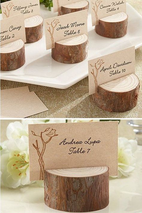 Wood Table Number Holder, Wood Place Card Holders, Wedding Name Tags, Wood Table Numbers, Wood Tree Slice, How To Dress For A Wedding, Wedding Name, Photo Holder, Wood Tree