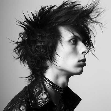 10 Punk Hairstyles for Men: A Guide to Hair Rebellion – VAGA magazine Long Rocker Hair, Punk Hairstyles For Men, 80s Hairstyles Men, Punk Pixie Cut, 1950s Mens Hairstyles, Half Long Hair, Futuristic Hairstyles, Punk Hairstyles, Rocker Hair