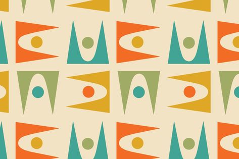 Mid Century Modern Shapes, Modern Ornaments, Adobe Illustrator Pattern, Vintage Moodboard, Painting Methods, Mid Century Modern Artwork, Mid Century Illustration, Mid Century Modern Patterns, Modern Shapes