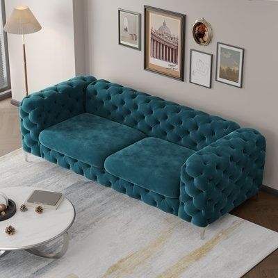 2.5seater sofa available Can be customized in different colors, designs and sizes Dm to customize yours 📍Jhamsikhel, Beside The British School 📲 9865471448 / 9823378996 🚚 Delivery all over Nepal #namaslay #namaslayproducts #namaslaydecor #namaslaycustomstore #namaslaydesigns #namaslaycustomization #namaslaycustom #dmfororder Navy Blue And Grey Living Room, Blue Chesterfield Sofa, Green Chesterfield Sofa, Home Lounge Room Bar, Living Room Color Combination, Velvet Chesterfield, Trendy Sofas, Velvet Chesterfield Sofa, Room Color Combination