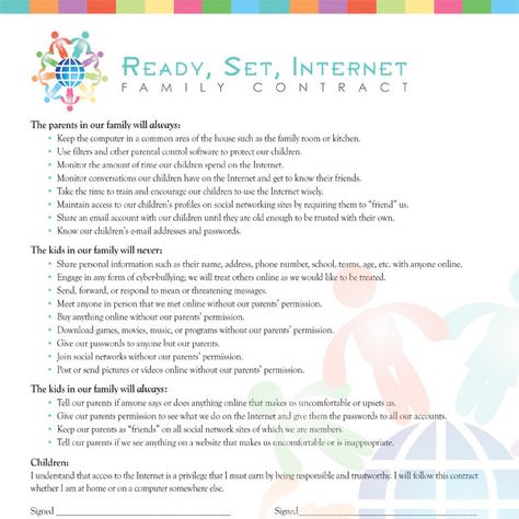 Discussing and enforcing this Family Internet Contract will help you protect your child on the internet. Teen Cell Phone Contract, Household Manager, Child Support Quotes, Words Of Encouragement For Kids, Child Support Laws, Family Conversation Starters, Cell Phone Contract, Conversation Starters For Kids, Kids Cell Phone