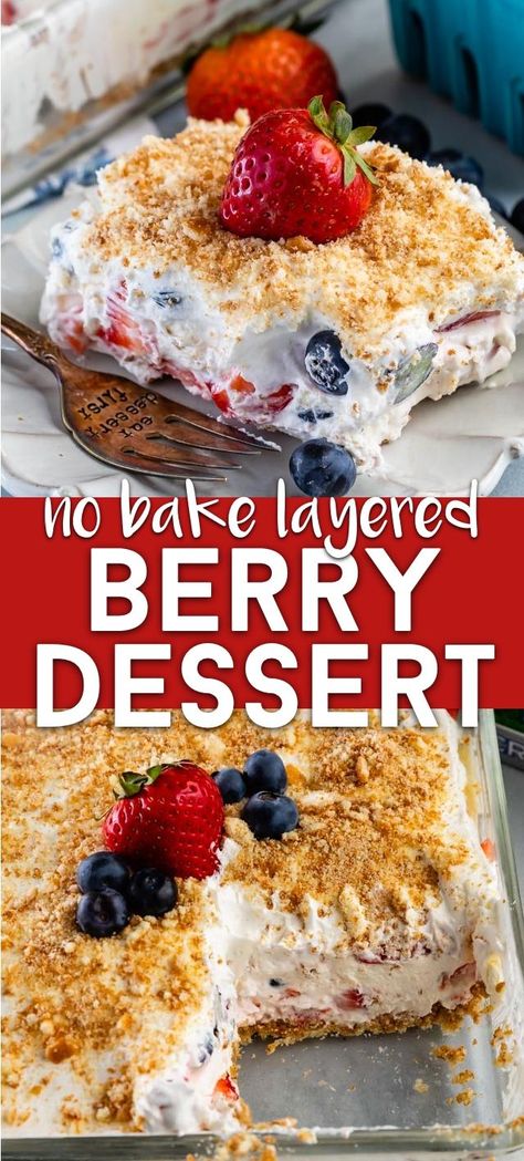 Nilla Wafer Crust, Dessert Lasagna, Lush Recipes, Easy Summer Dessert Recipes, Easy Summer Dessert, No Bake Summer Desserts, Easy No Bake Cheesecake, Berry Cheesecake, Berry Dessert