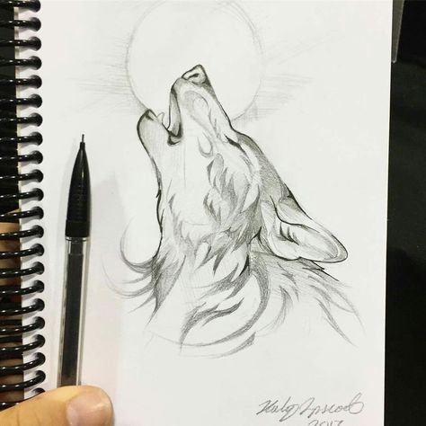 Drawing Wolf, Cute Wolf Drawings, Wolf Sketch, Drawings Ideas, Wolf Drawing, Howling Wolf, Easy Drawings Sketches, Art Drawings Sketches Creative, A Wolf