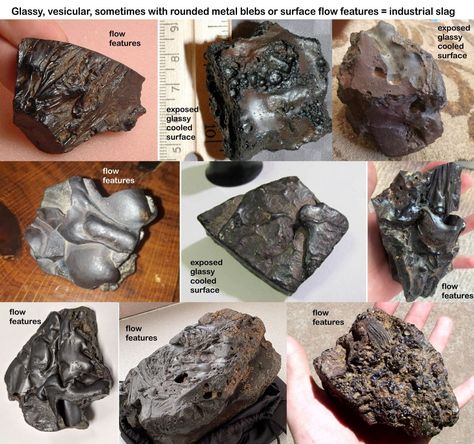 Glassy & Vesicular = Slag | Some Meteorite Information | Washington University in St. Louis Rock Identification Pictures, Meteor Rocks, How To Polish Rocks, Different Types Of Rocks, Types Of Rocks, Raw Gemstones Rocks, Mineral Identification, Washington University In St Louis, Rare Minerals