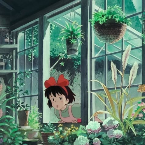 The Kimono Gallery on Tumblr Kiki's Delivery Service, An Anime, Delivery Service, Studio Ghibli, A Girl, Plants, Flowers, Anime, Instagram