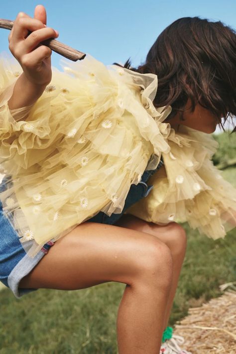 Buy Boden Yellow Tiered Tulle Daisy Jacket from the Next UK online shop Cord Pinafore Dress, Mini Wardrobe, Essential Tops, Wave Sweater, Tulle Jacket, Let It Grow, Spring Yellow, Simple Sewing, Ballerina Dress