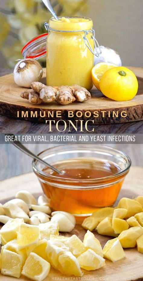 Diy Immune Booster, Garlic And Honey, Get Rid Of Cold, Nails Grunge, Immune Boosting Foods, Tonic Recipe, Immune Booster, Immune System Boosters, Boost Immunity