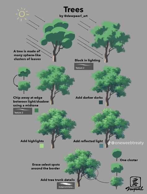 Clip Studio Paint Tutorial, Grass Drawing, Basic Painting, Landscape Painting Tutorial, Nature Art Drawings, Concept Art Tutorial, Digital Painting Techniques, Background Drawing, Animation Tutorial