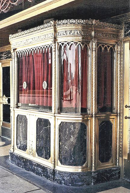 Ticket office, Fox Theater, Woodward Avenue, Detroit. Designed by C. Howard Crane, 1928 Abandoned Detroit, Vintage Movie Theater, Fox Theater, Detroit Rock City, Detroit History, Ticket Booth, Marble Vinyl, Ticket Office, Sarah Brightman