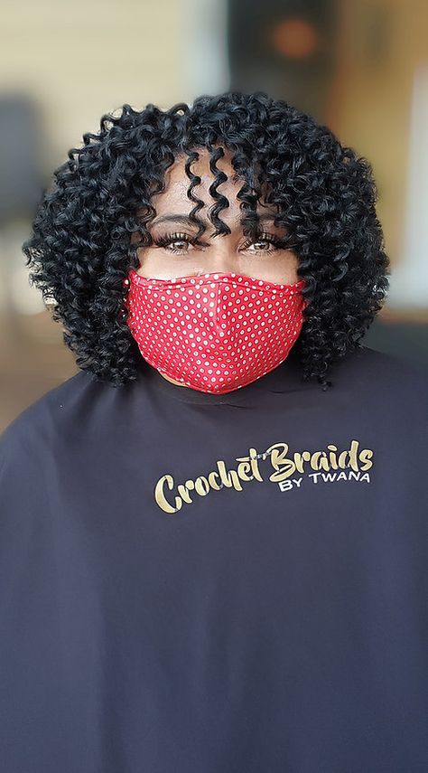 Curly Styles | CrochetBraidsbyTwana Short Bob Hairstyles Braids, Curly Crochet Hair Styles Short, Curly Crochet Hair Styles Freetress, Bob Crochet Hairstyles, Short Curly Quick Weave Hairstyles, Crochet Updo Hairstyles, Crochet Braid Styles Ideas, Crochet Water Wave Hair, Crochet Bob Hairstyles