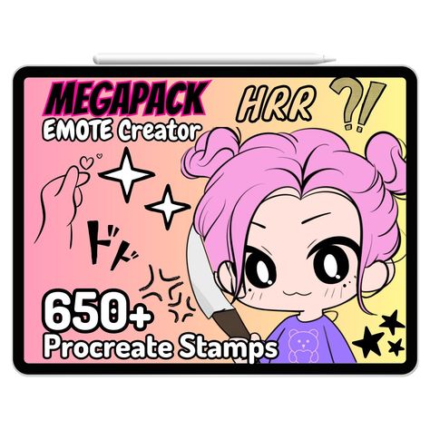 ✅⬆️CLICK THE LINK!!⬆️Get 30+ cute procreate emote base twitch discord badges, kawaii character stamps & brushes - perfect for creating your own emotes, stickers, social media graphics & more! #procreate #emotebase #twitch . #Kawaii #Emote_Base #Book_Bujo #Bujo_Journaling Emote Base, Book Bujo, Bujo Journaling, Brush Guide, Chibi Hair, Procreate Stamps, Procreate Brushes Free, Discord Emotes, Hand Gesture