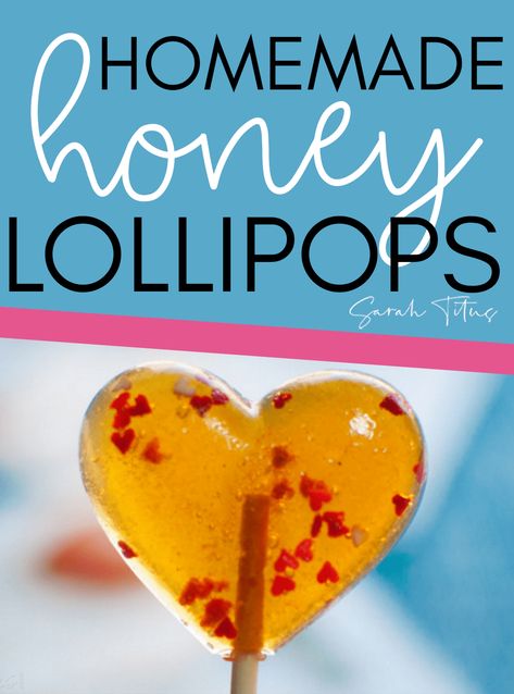 These easy homemade honey lollipops make the perfect treat for your kids, gift for a friend or a soothing lollipop for when you have a cold! Grab the recipe here! #honeylollipop #diysucker #diy #giftideas Homemade Honey Lollipops, Homemade Candy Lollipops, Honey Suckers Recipe, Homemade Lollipops Recipes, Honey Suckers, Homemade Suckers, Russian Sweets, Honey Lollipops, Violet Recipes