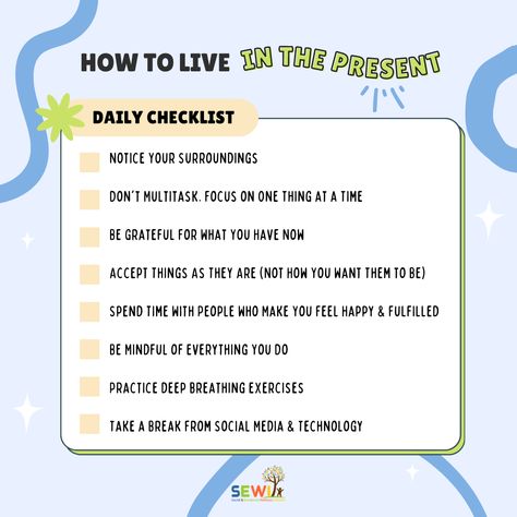 How To Live In Present, How To Be In The Present, How To Live In The Present Moment, How To Live In The Present, How To Be Present In The Moment, How To Be More Present, How To Be Present, Living In The Present, Daily Checklist